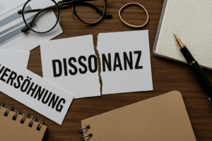Kongnitive Dissonanz in Transformationsprozessen. KI-Bild: Blattvier; ChatGPT