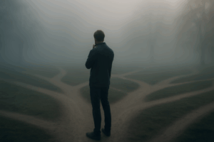Ungewissheit als Chance sehen. KI-Bild: Blattvier, Perplexity